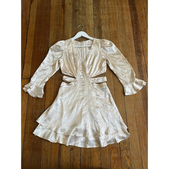 NWT RAHI Luster Champagne Minidress Size S - Picture 1 of 9